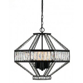 Telbix-Zofio 5LT Pendant 5x25wE27max Oiled Bronze / Clear Crystal
